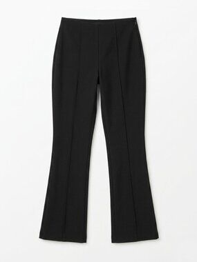 Neon Hart | Black High-Waisted Split Hem Flare Pants Trousers - Large